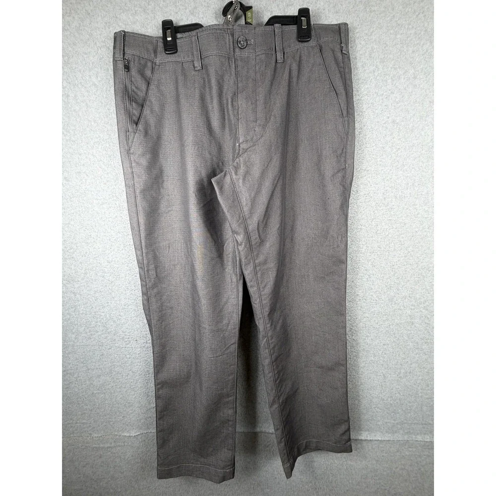 Eddie Bauer Pants Mens 38x30 Gray Stretch Chino Regular Fit Casual Flat Front
